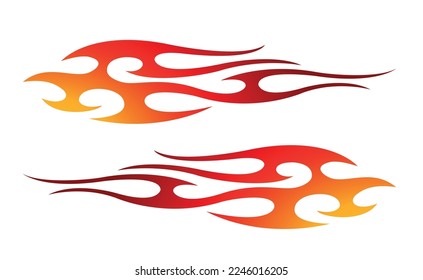 Racing flame car sticker tribal fire flame car decal fire tattoo vector art for car sides and motorcycle tanks