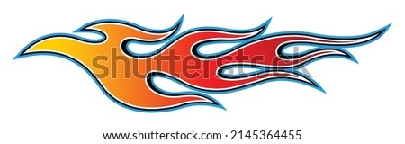 Racing flame car sticker tribal flame car decal fire tattoo vector art for car sides and motorcycle tanks Stok fotoğraf © 