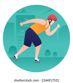 Racing flat icon design, running figure