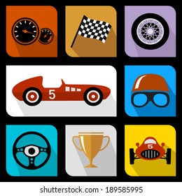 Racing flat icons