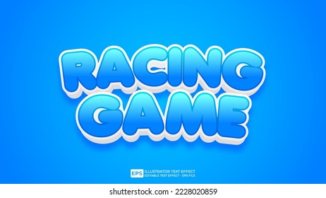 Racing Game 3D editable text effect font