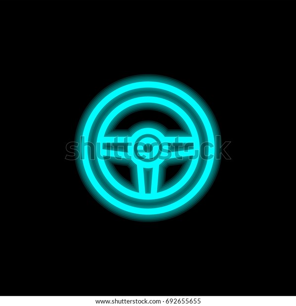 Racing game blue glowing neon ui ux icon. Glowing\
sign logo vector