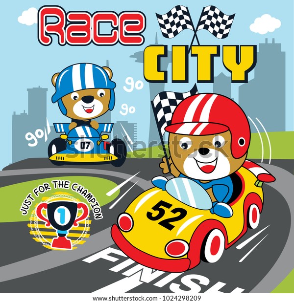 racing game car\
speed animal cartoon\
vector