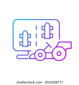 Racing game gradient linear vector icon. Interesting competitive genre of activities to spend time with friends. Thin line color symbols. Modern style pictogram. Vector isolated outline drawing
