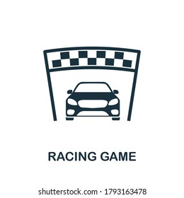 Racing Game icon. Creative element sign from game development collection. Monochrome Racing Game icon for templates, infographics and more.