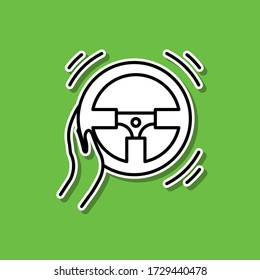 Racing game sticker icon. Simple thin line, outline vector of game development icons for ui and ux, website or mobile application
