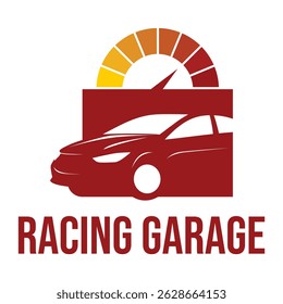racing garage flat minimalist logo design