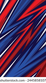 Racing geometric abstract background. Car wrap sticker template. Sports jersey fabric design