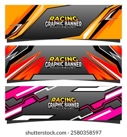 Racing graphic banner template design