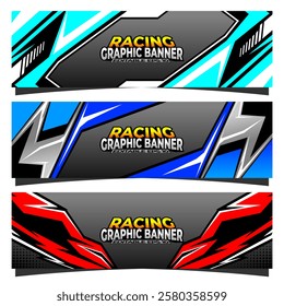 Racing graphic banner template design