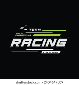 Racing graphic t-shirt and apparel design