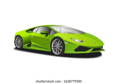 Racing green car vector illustration