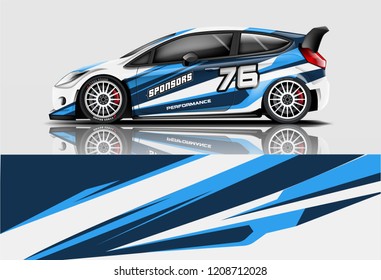 Racing Hatchback car wrap decal and sticker design. vector eps 10 format.