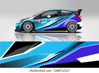 Racing Hatchback car wrap decal and sticker design. vector eps 10 format.