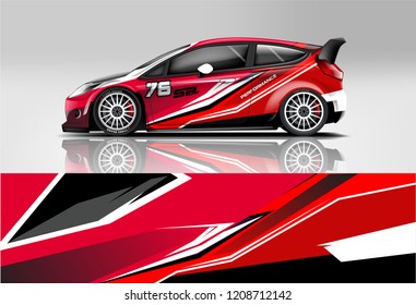 Racing Hatchback car wrap decal and sticker design. vector eps 10 format.