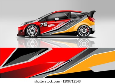 Racing Hatchback Car Wrap Decal Sticker Stock Vector (Royalty Free ...