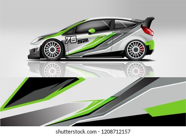 Racing Hatchback car wrap decal and sticker design. vector eps 10 format.