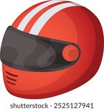 Racing helmet cartoon icon. Red safety equipment