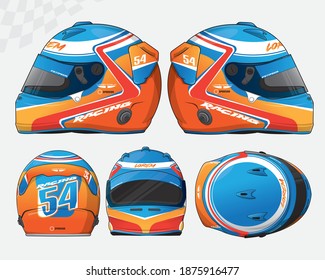 Racing helmet design template set