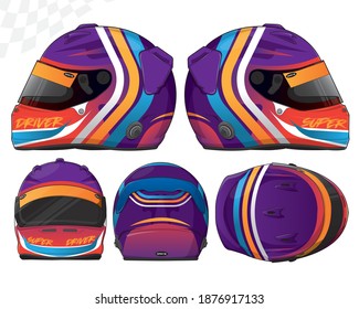 Racing helmet design template set