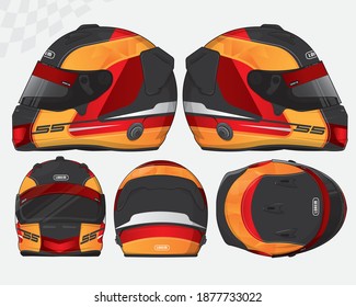 Racing helmet design template set