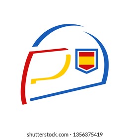 Racing helmet flat icon