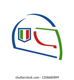 Racing helmet flat icon