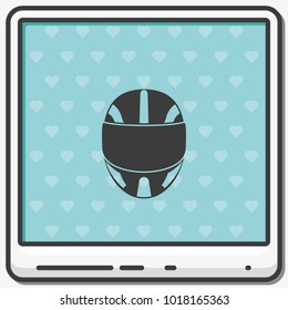 Racing helmet flat vector icon.