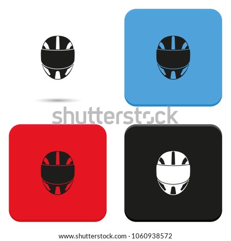 Racing helmet flat vector icon.