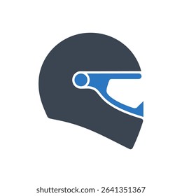 Racing helmet Icon Isolated On White Background