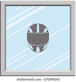 Racing helmet icon. Moto helmet illustration.