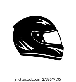 Racing helmet icon. Motorcycle helmet.