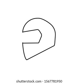 Racing helmet icon. Skidlid symbol. Logo design element