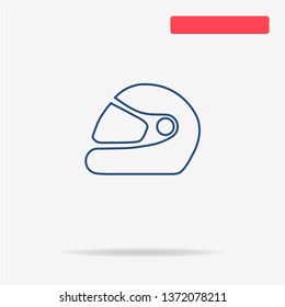 Racing helmet icon. Vector concept illustration for design.