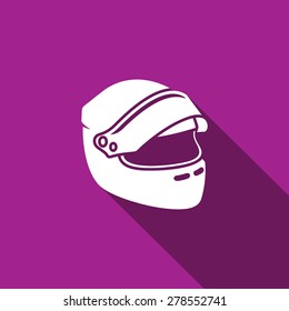 Racing Helmet Icon. Vector Illustration