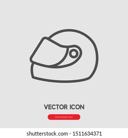 racing helmet icon vector. Linear style sign for mobile concept and web design. racing helmet symbol illustration. Pixel vector graphics - Vector.