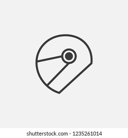 Racing helmet icon vector. Motorcycle driver symbol. Linear style sign for mobile concept and web design. Motorcycle helmet symbol illustration. Pixel vector graphics - Vector.
