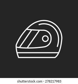 Racing helmet line icon