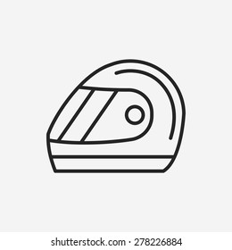 Racing helmet line icon