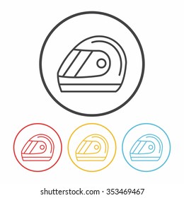 Racing helmet line icon