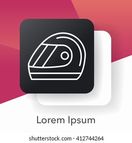 Racing helmet line icon