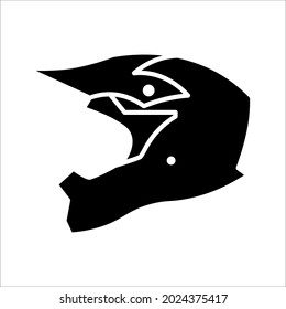 Racing helmet. monochrome icon vector illustration on white background. color editable eps 10