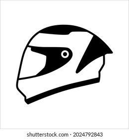 Racing helmet. monochrome icon vector illustration on white background. color editable eps 10