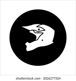 Racing helmet. monochrome icon vector illustration on white background. color editable eps 10