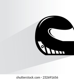 racing helmet on white background, flat and shadow theme