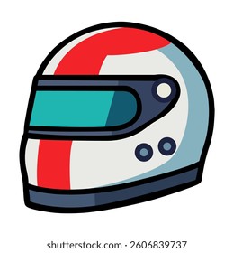 racing helmet safety protection flat color vector illustration template design