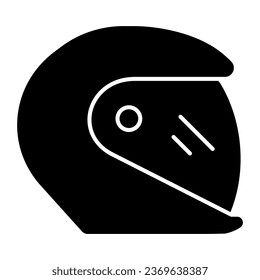 Racing helmet solid icon. Motorcycle helmet vector illustration isolated on white. Motorbike helmet glyph style design, designed for web and app. Eps 10