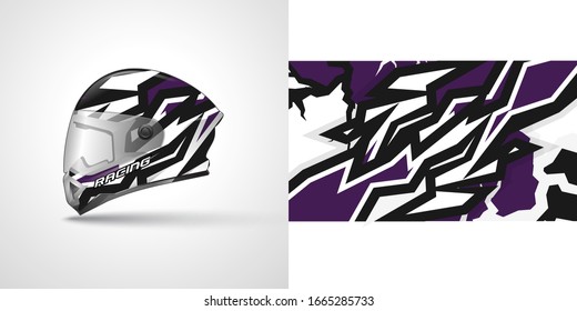 Racing helmet wrap decal and vinyl sticker design illustration