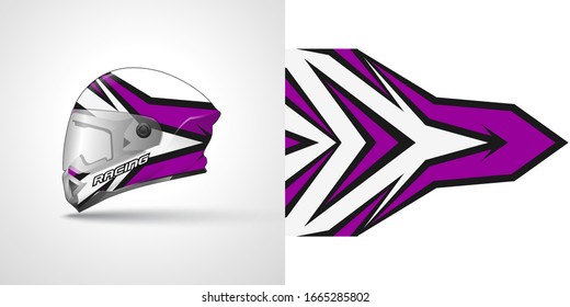 Racing helmet wrap decal and vinyl sticker design illustration