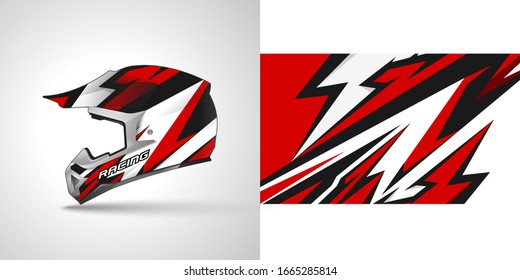 Racing helmet wrap decal and vinyl sticker design illustration